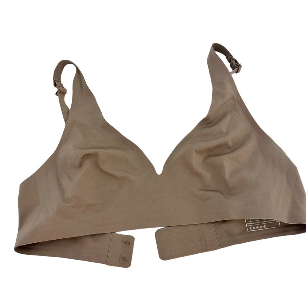 NEW Seamless Lingerie Taupe Brown Unlined Wireless Bra Large